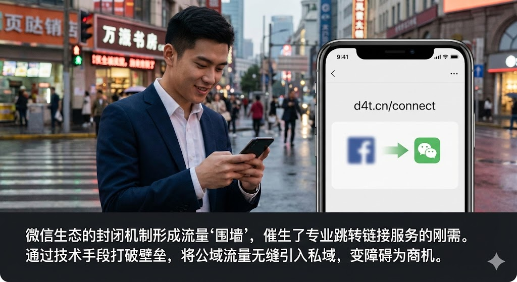 微信生态的“围墙花园“特性如何塑造了跳转链接行业的商业模式？流量封闭反而催生新赛道